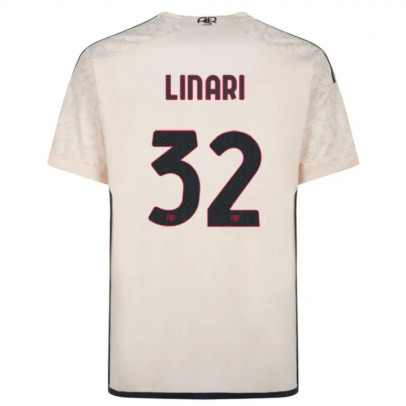 Danxen Niño Camiseta Elena Linari #32 Blanquecino 2ª Equipación 2023/24 La Camisa