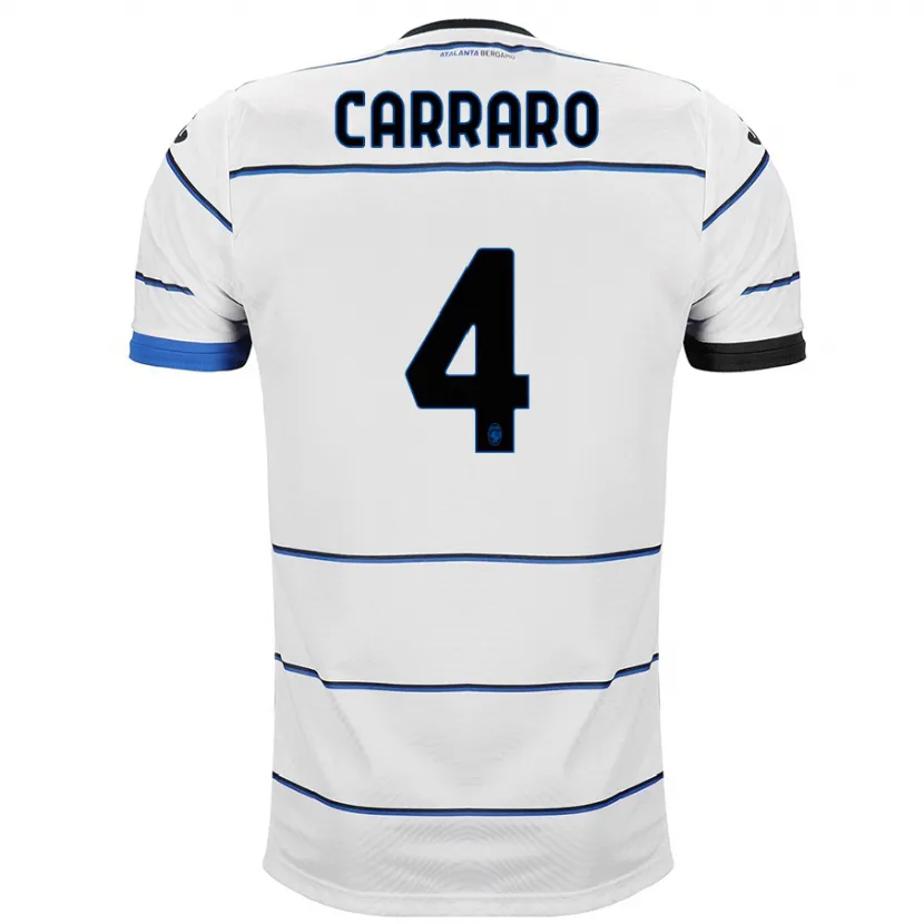 Danxen Niño Camiseta Marco Carraro #4 Blanco 2ª Equipación 2023/24 La Camisa