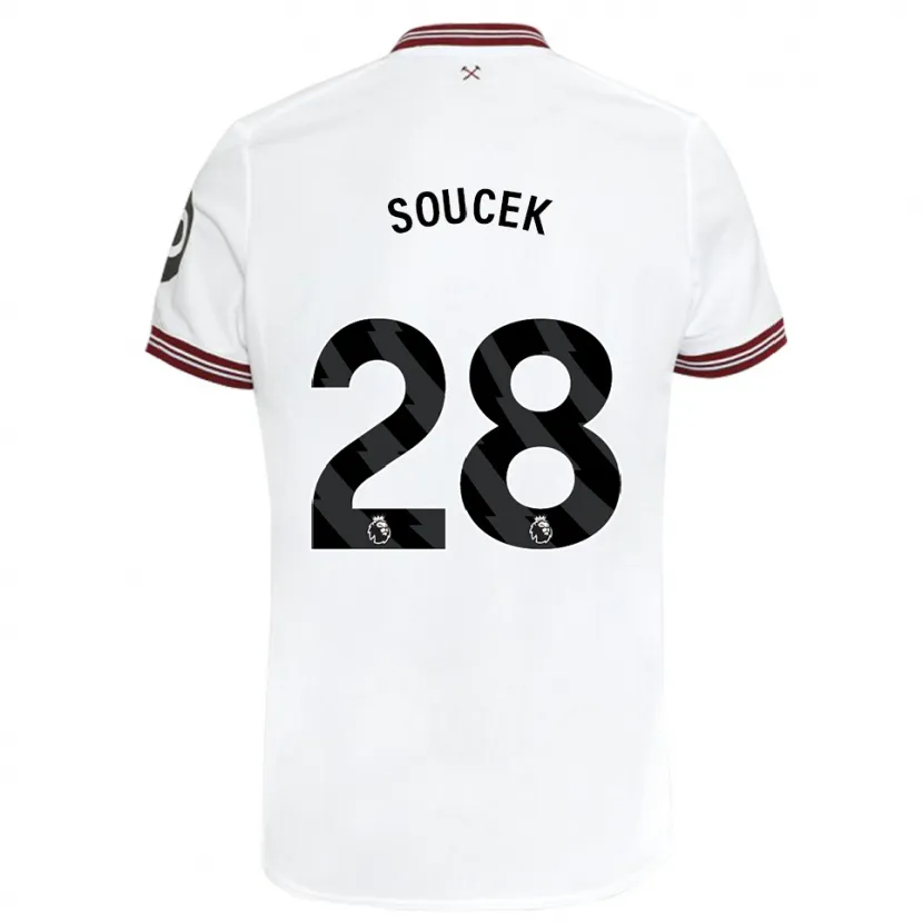 Danxen Hombre Camiseta Tomas Soucek #28 Blanco 2ª Equipación 2023/24 La Camisa