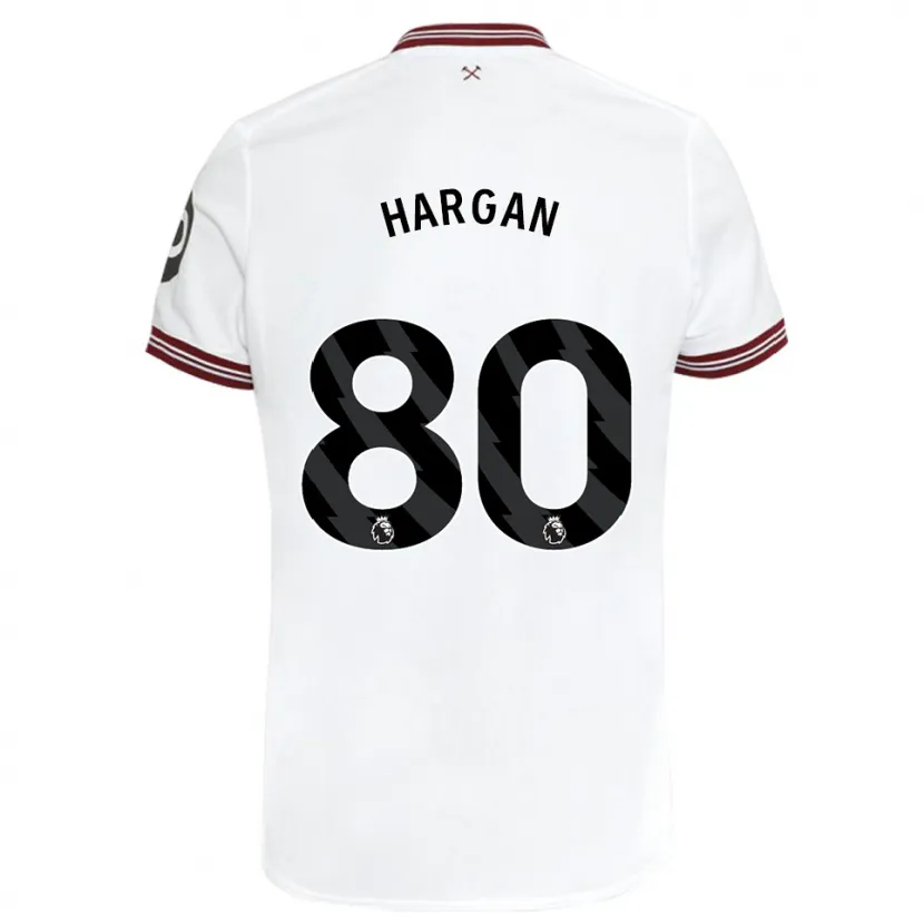 Danxen Hombre Camiseta Riley Hargan #80 Blanco 2ª Equipación 2023/24 La Camisa