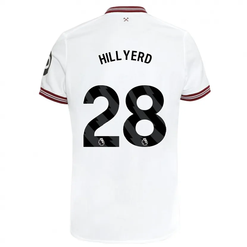 Danxen Hombre Camiseta Sophie Hillyerd #28 Blanco 2ª Equipación 2023/24 La Camisa