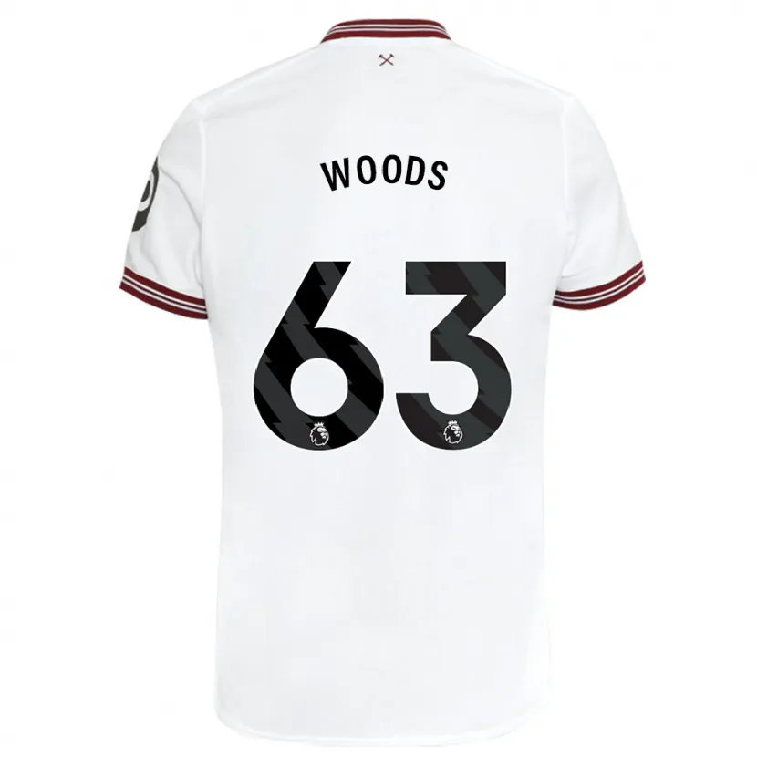 Danxen Hombre Camiseta Archie Woods #63 Blanco 2ª Equipación 2023/24 La Camisa