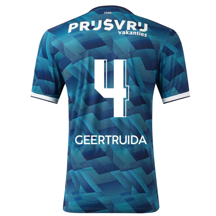 Danxen Hombre Camiseta Lutsharel Geertruida #4 Azul 2ª Equipación 2023/24 La Camisa