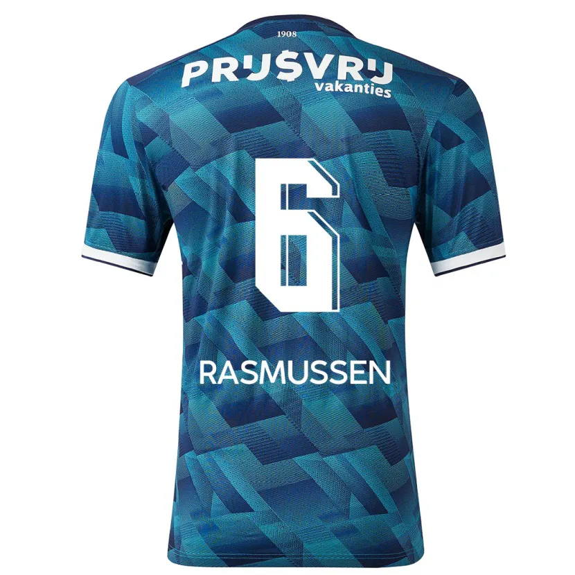 Danxen Hombre Camiseta Jacob Rasmussen #6 Azul 2ª Equipación 2023/24 La Camisa