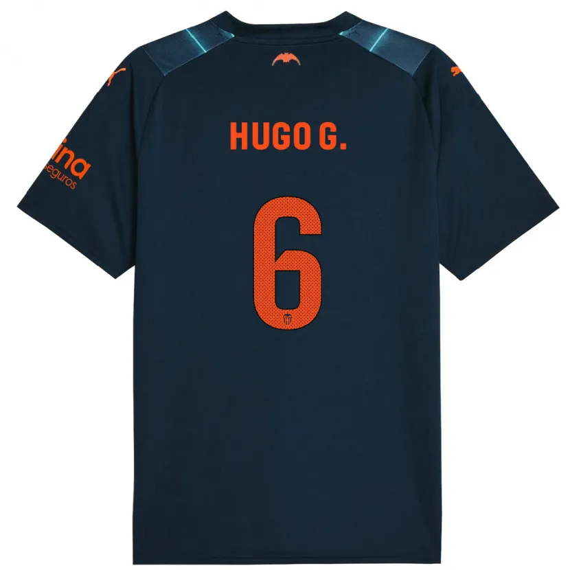 Danxen Hombre Camiseta Hugo Guillamón #6 Azul Marino 2ª Equipación 2023/24 La Camisa