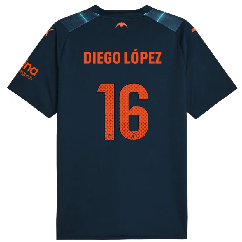 Danxen Hombre Camiseta Diego López #16 Azul Marino 2ª Equipación 2023/24 La Camisa