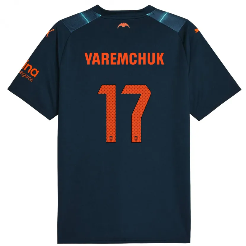 Danxen Hombre Camiseta Roman Yaremchuk #17 Azul Marino 2ª Equipación 2023/24 La Camisa