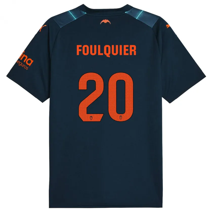 Danxen Hombre Camiseta Dimitri Foulquier #20 Azul Marino 2ª Equipación 2023/24 La Camisa