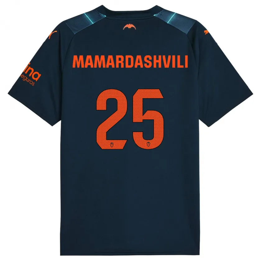 Danxen Hombre Camiseta Giorgi Mamardashvili #25 Azul Marino 2ª Equipación 2023/24 La Camisa