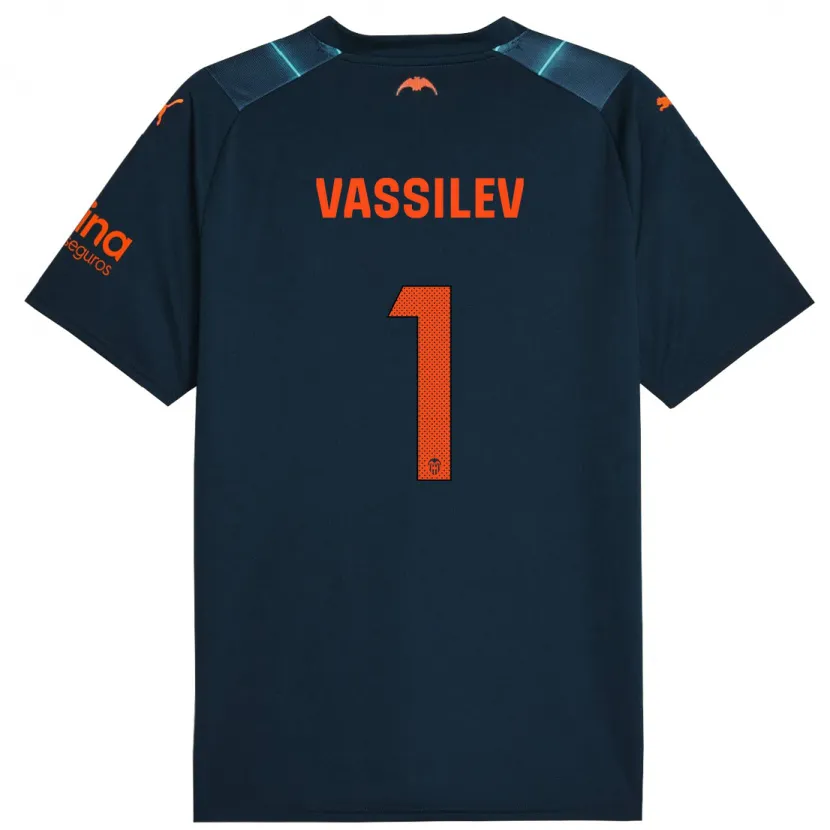 Danxen Hombre Camiseta David Vassilev #1 Azul Marino 2ª Equipación 2023/24 La Camisa