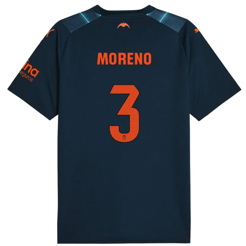 Danxen Hombre Camiseta Diego Moreno #3 Azul Marino 2ª Equipación 2023/24 La Camisa