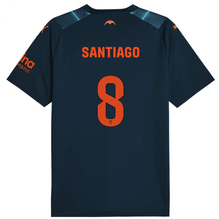 Danxen Hombre Camiseta Yellu Santiago #8 Azul Marino 2ª Equipación 2023/24 La Camisa