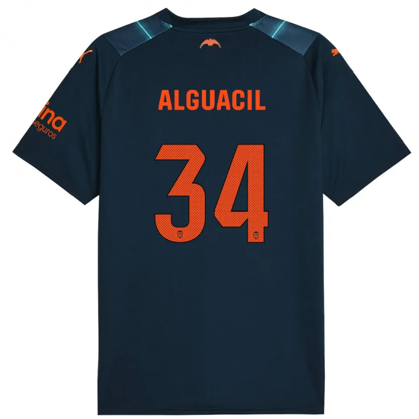 Danxen Hombre Camiseta Ainhoa Alguacil #34 Azul Marino 2ª Equipación 2023/24 La Camisa