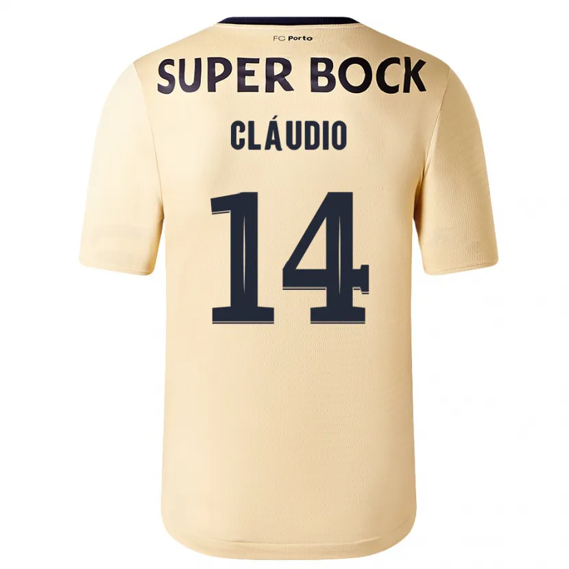 Danxen Hombre Camiseta Cláudio Ramos #14 Beige-Dorado 2ª Equipación 2023/24 La Camisa