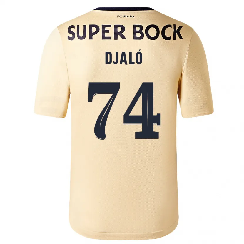 Danxen Hombre Camiseta Ussumane Djaló #74 Beige-Dorado 2ª Equipación 2023/24 La Camisa