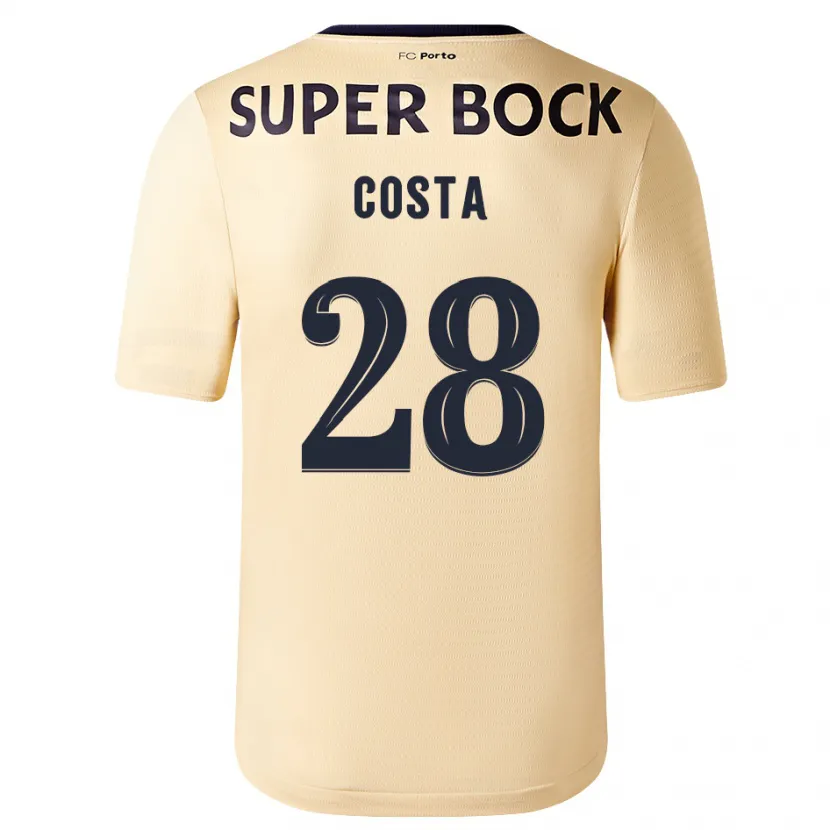 Danxen Hombre Camiseta Bruno Costa #28 Beige-Dorado 2ª Equipación 2023/24 La Camisa