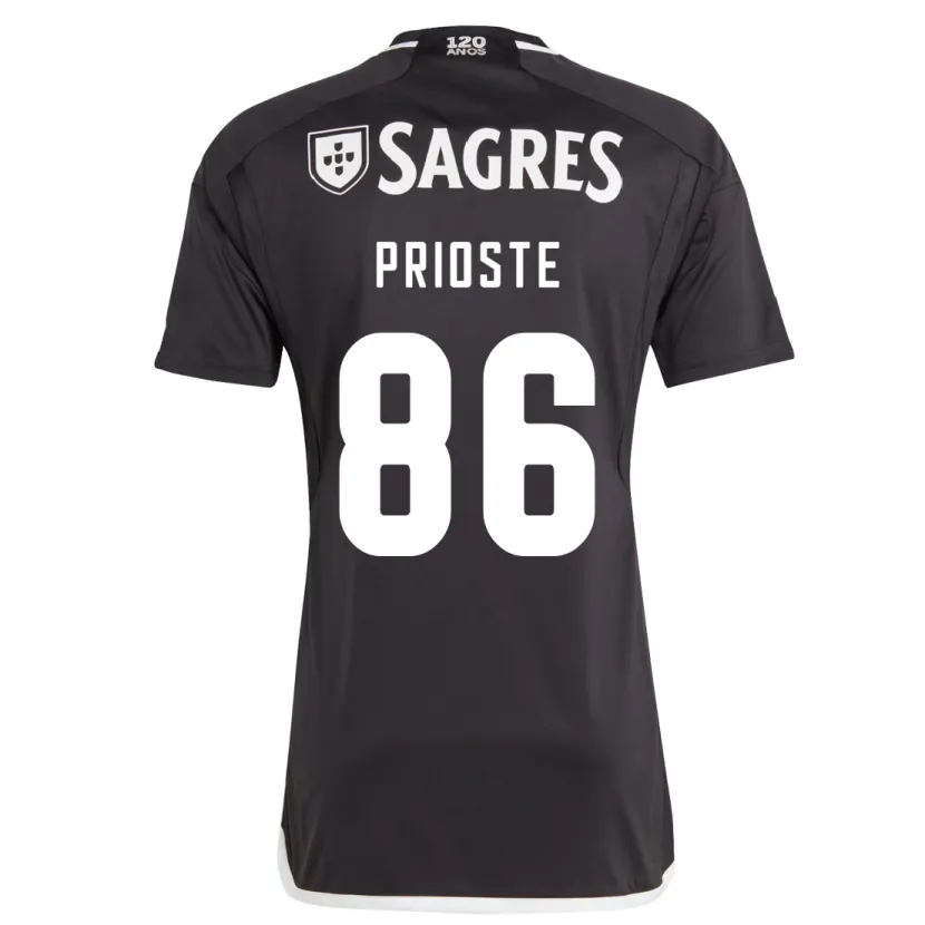 Danxen Hombre Camiseta Diogo Prioste #86 Negro 2ª Equipación 2023/24 La Camisa