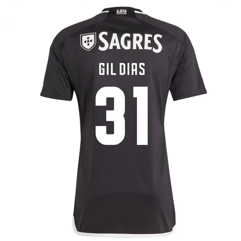 Danxen Hombre Camiseta Gil Dias #31 Negro 2ª Equipación 2023/24 La Camisa