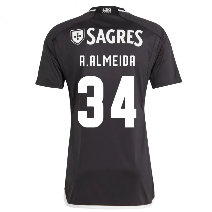 Danxen Hombre Camiseta Andre Almeida #34 Negro 2ª Equipación 2023/24 La Camisa