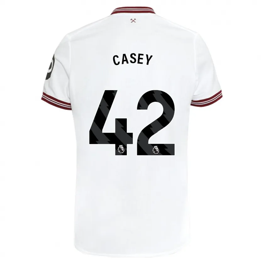 Danxen Mujer Camiseta Kaelan Casey #42 Blanco 2ª Equipación 2023/24 La Camisa