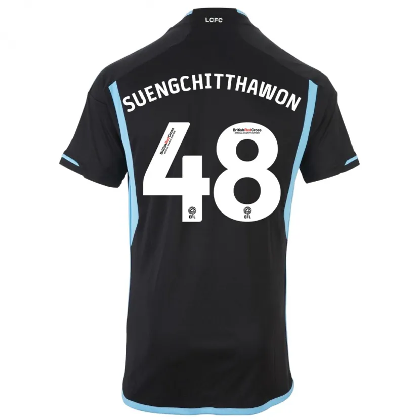 Danxen Mujer Camiseta Thanawat Suengchitthawon #48 Negro 2ª Equipación 2023/24 La Camisa