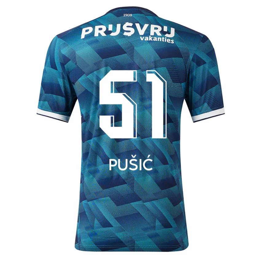 Danxen Mujer Camiseta Noah Pušić #51 Azul 2ª Equipación 2023/24 La Camisa