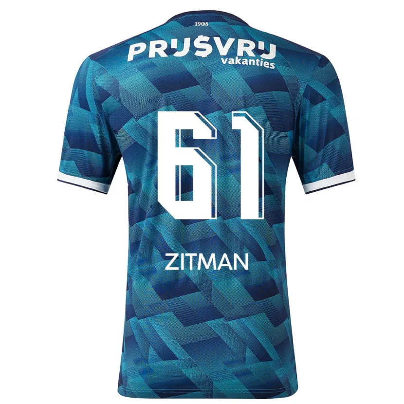 Danxen Mujer Camiseta Sven Zitman #61 Azul 2ª Equipación 2023/24 La Camisa