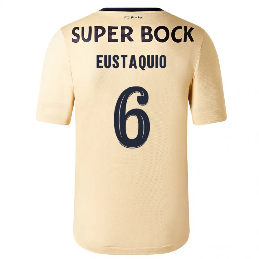 Danxen Mujer Camiseta Stephen Eustaquio #6 Beige-Dorado 2ª Equipación 2023/24 La Camisa