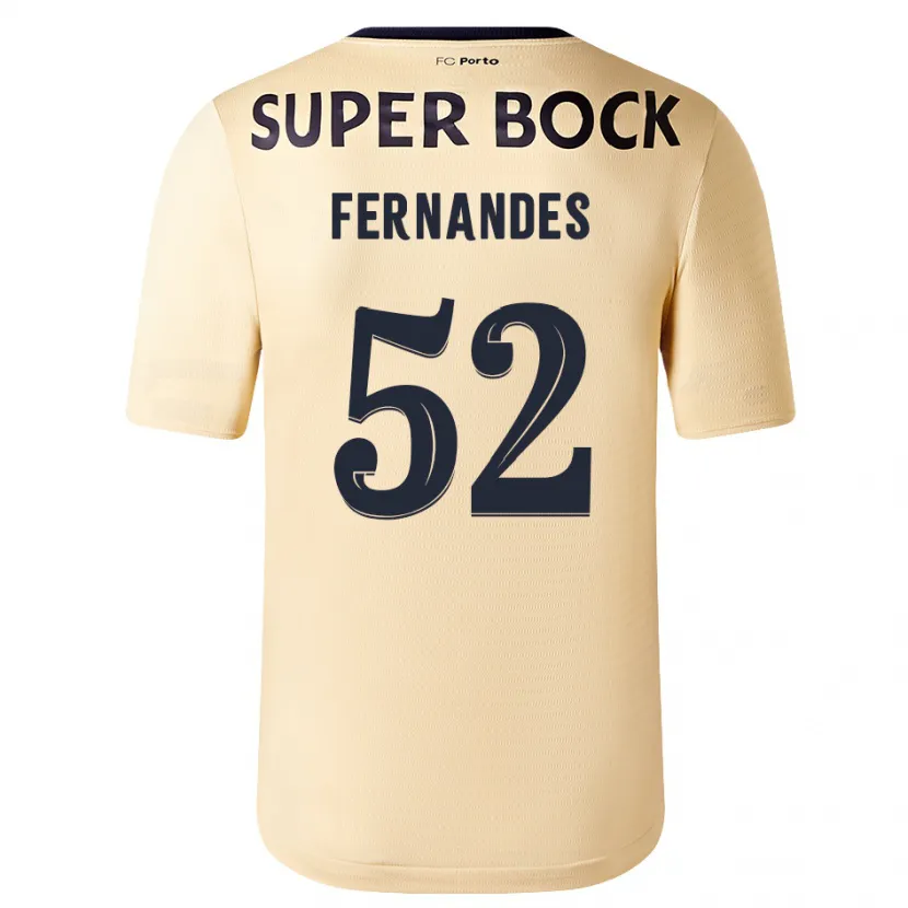 Danxen Mujer Camiseta Martim Fernandes #52 Beige-Dorado 2ª Equipación 2023/24 La Camisa