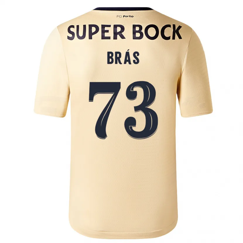 Danxen Mujer Camiseta Gabriel Brás #73 Beige-Dorado 2ª Equipación 2023/24 La Camisa