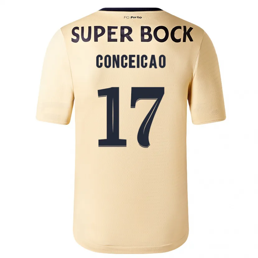 Danxen Mujer Camiseta Rodrigo Conceicao #17 Beige-Dorado 2ª Equipación 2023/24 La Camisa