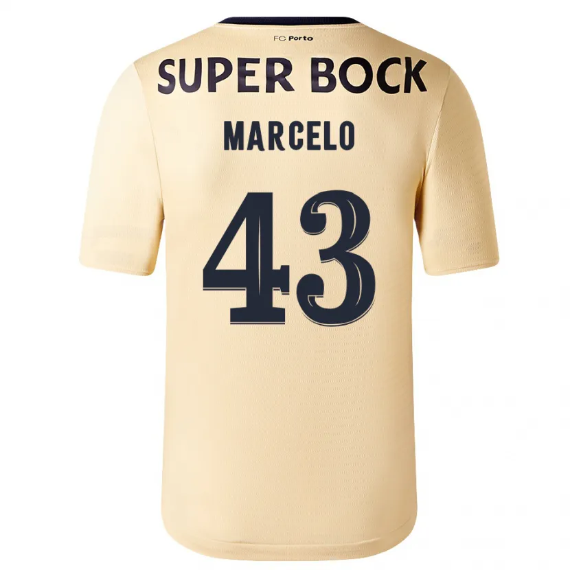 Danxen Mujer Camiseta Joao Marcelo #43 Beige-Dorado 2ª Equipación 2023/24 La Camisa