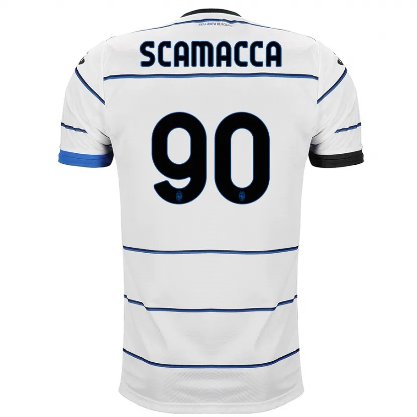 Danxen Mujer Camiseta Gianluca Scamacca #90 Blanco 2ª Equipación 2023/24 La Camisa