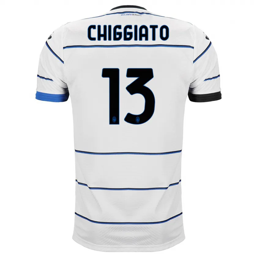 Danxen Mujer Camiseta Gabriele Chiggiato #13 Blanco 2ª Equipación 2023/24 La Camisa