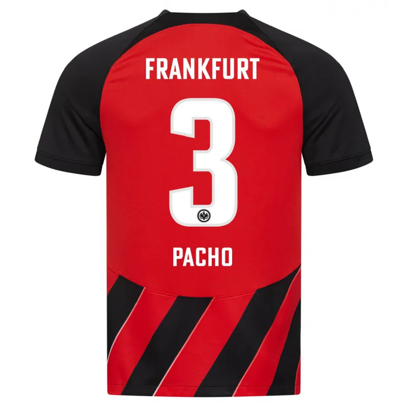 Danxen Niño Camiseta Willian Pacho #3 Negro Rojo 1ª Equipación 2023/24 La Camisa