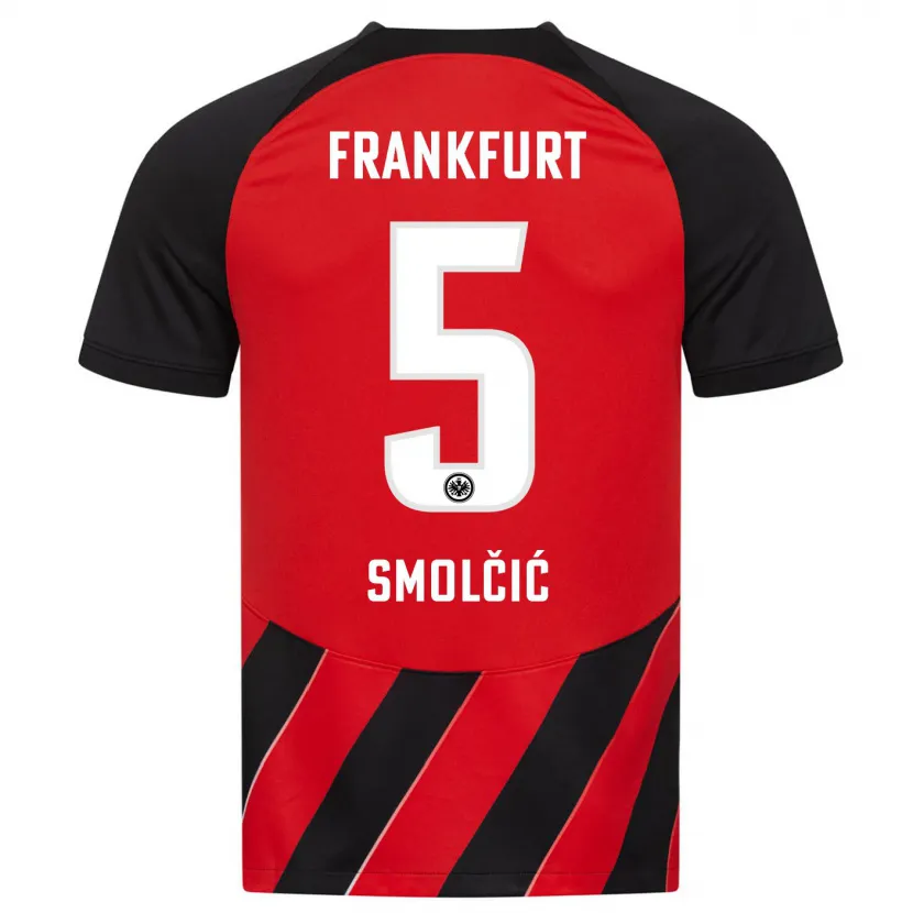 Danxen Niño Camiseta Hrvoje Smolcic #5 Negro Rojo 1ª Equipación 2023/24 La Camisa