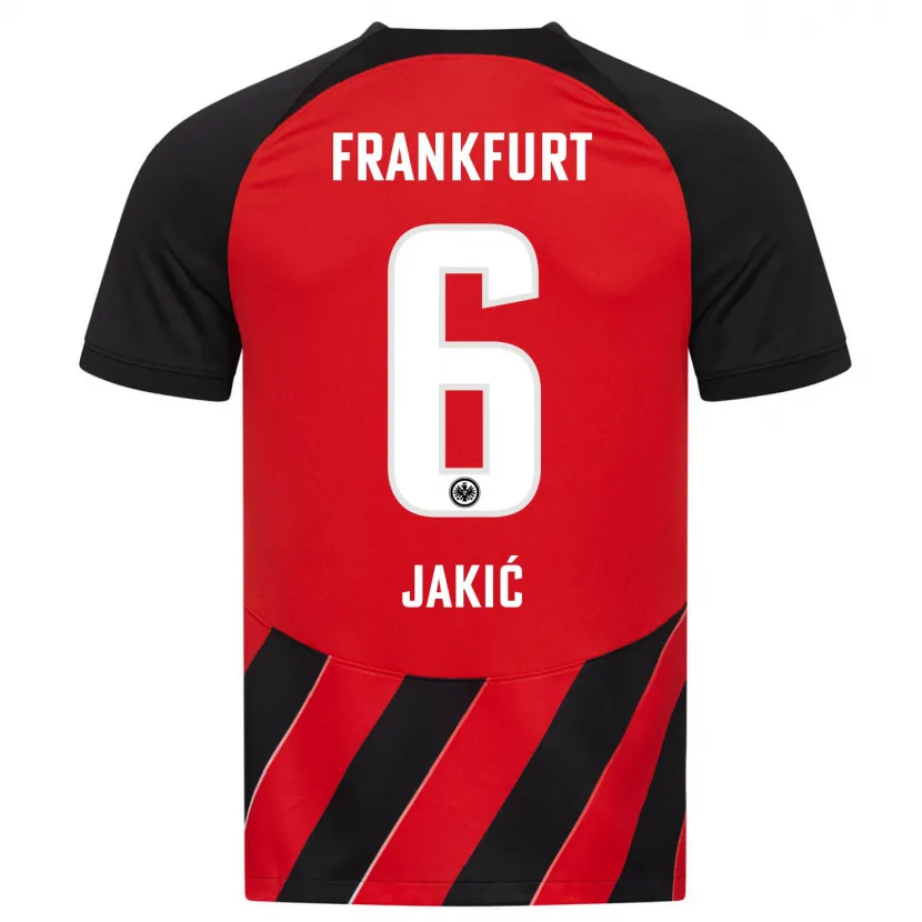 Danxen Niño Camiseta Kristijan Jakic #6 Negro Rojo 1ª Equipación 2023/24 La Camisa