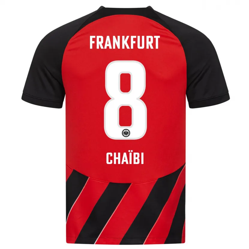 Danxen Niño Camiseta Farès Chaïbi #8 Negro Rojo 1ª Equipación 2023/24 La Camisa