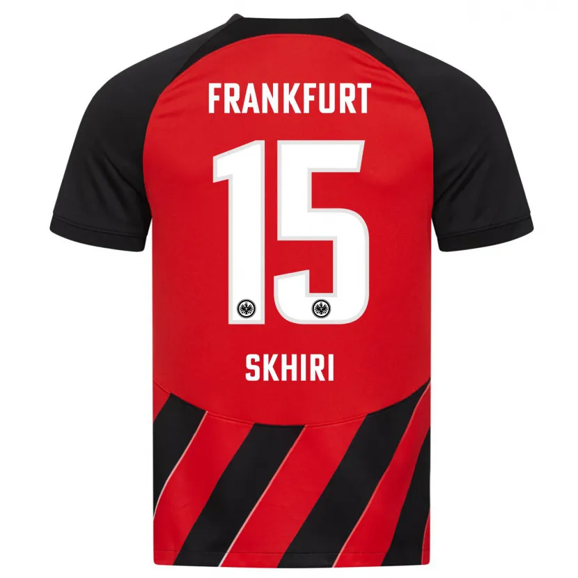 Danxen Niño Camiseta Ellyes Skhiri #15 Negro Rojo 1ª Equipación 2023/24 La Camisa