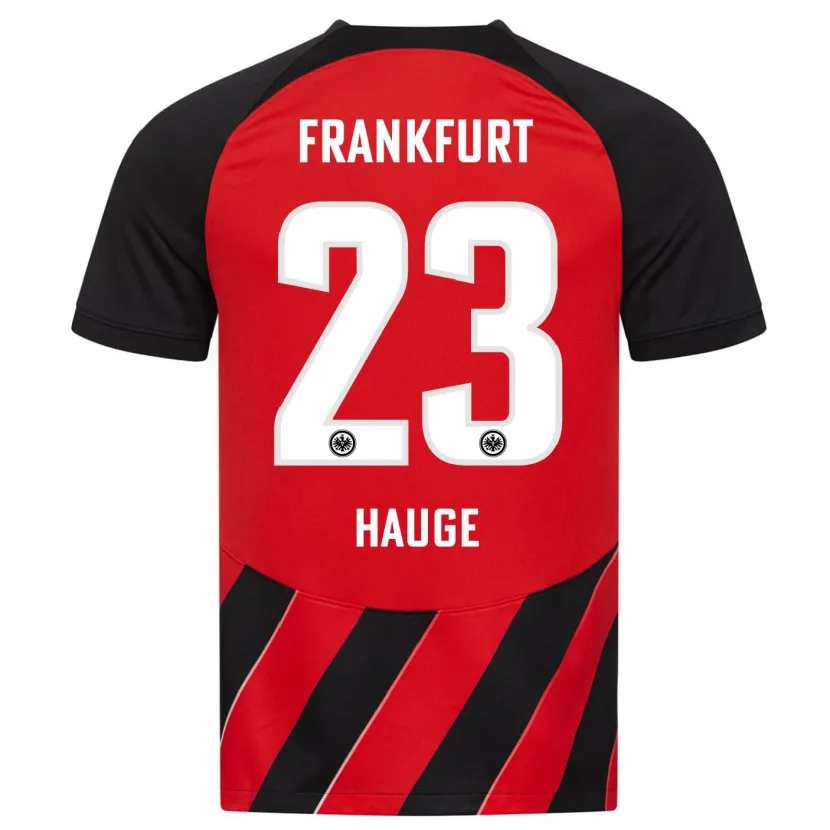 Danxen Niño Camiseta Jens Petter Hauge #23 Negro Rojo 1ª Equipación 2023/24 La Camisa