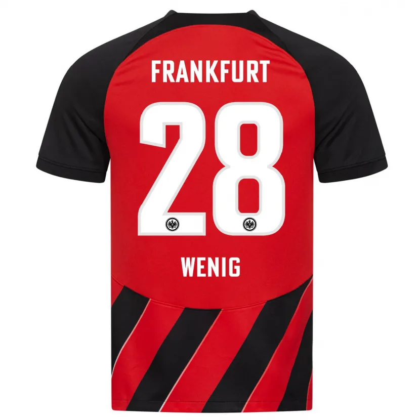 Danxen Niño Camiseta Marcel Wenig #28 Negro Rojo 1ª Equipación 2023/24 La Camisa