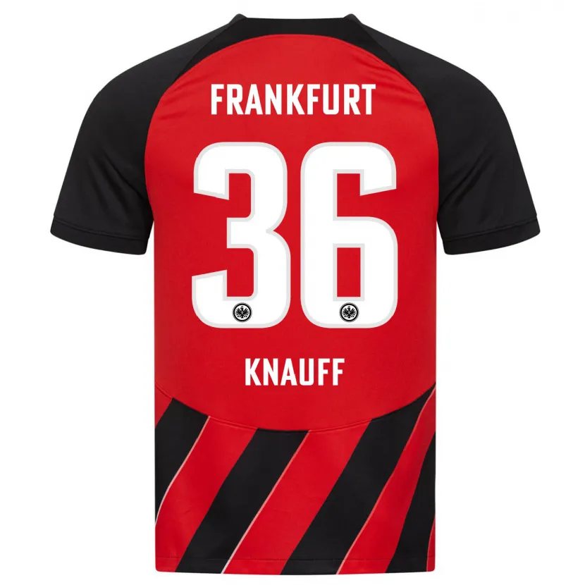 Danxen Niño Camiseta Ansgar Knauff #36 Negro Rojo 1ª Equipación 2023/24 La Camisa