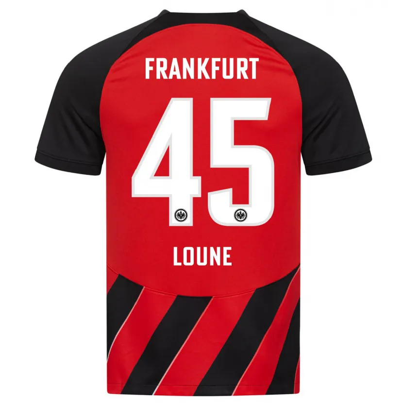 Danxen Niño Camiseta Mehdi Loune #45 Negro Rojo 1ª Equipación 2023/24 La Camisa