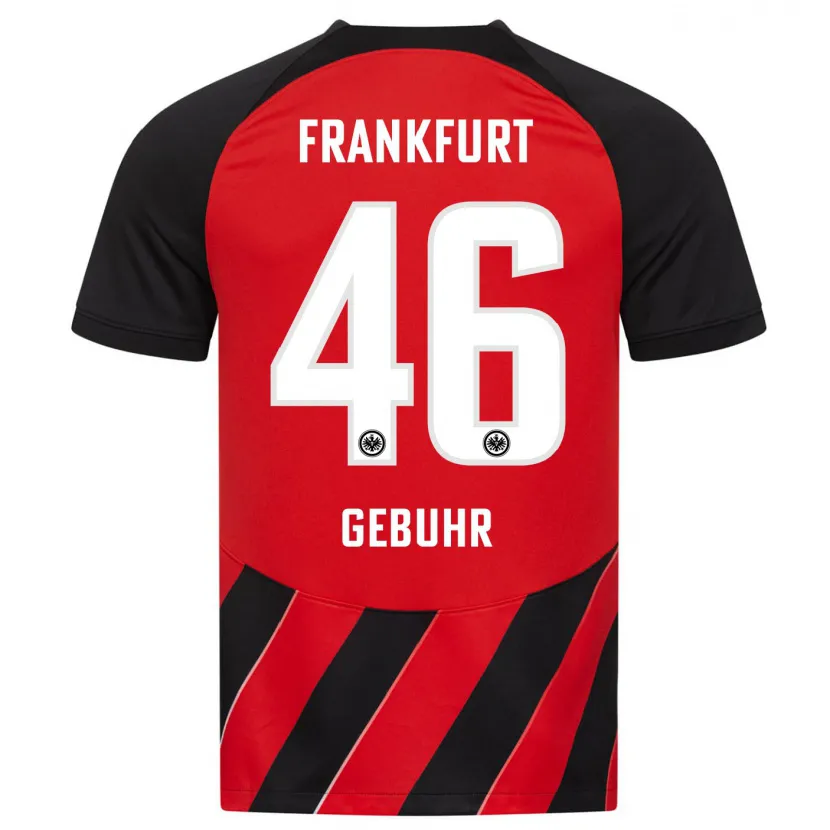 Danxen Niño Camiseta Dario Gebuhr #46 Negro Rojo 1ª Equipación 2023/24 La Camisa