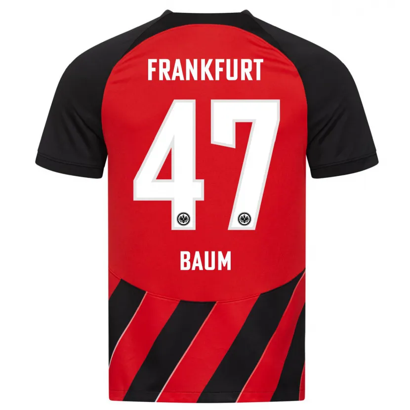 Danxen Niño Camiseta Elias Baum #47 Negro Rojo 1ª Equipación 2023/24 La Camisa