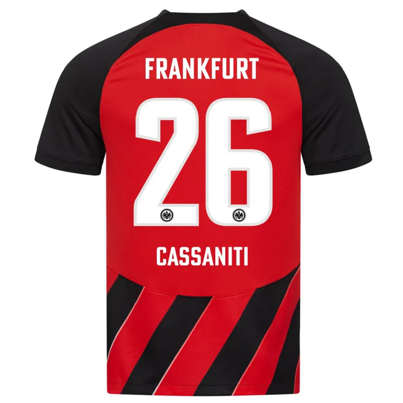 Danxen Niño Camiseta Nino Cassaniti #26 Negro Rojo 1ª Equipación 2023/24 La Camisa