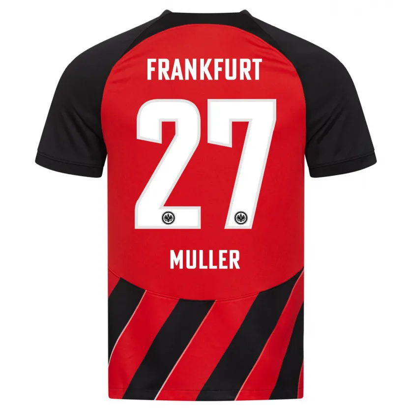 Danxen Niño Camiseta Mark Müller #27 Negro Rojo 1ª Equipación 2023/24 La Camisa