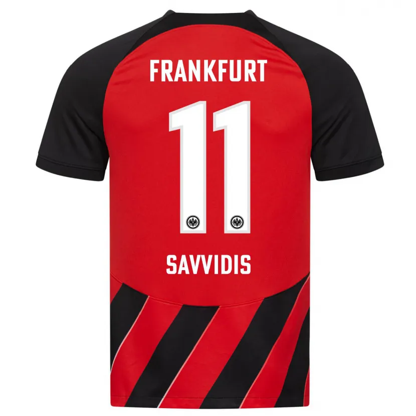 Danxen Niño Camiseta Rafail Savvidis #11 Negro Rojo 1ª Equipación 2023/24 La Camisa