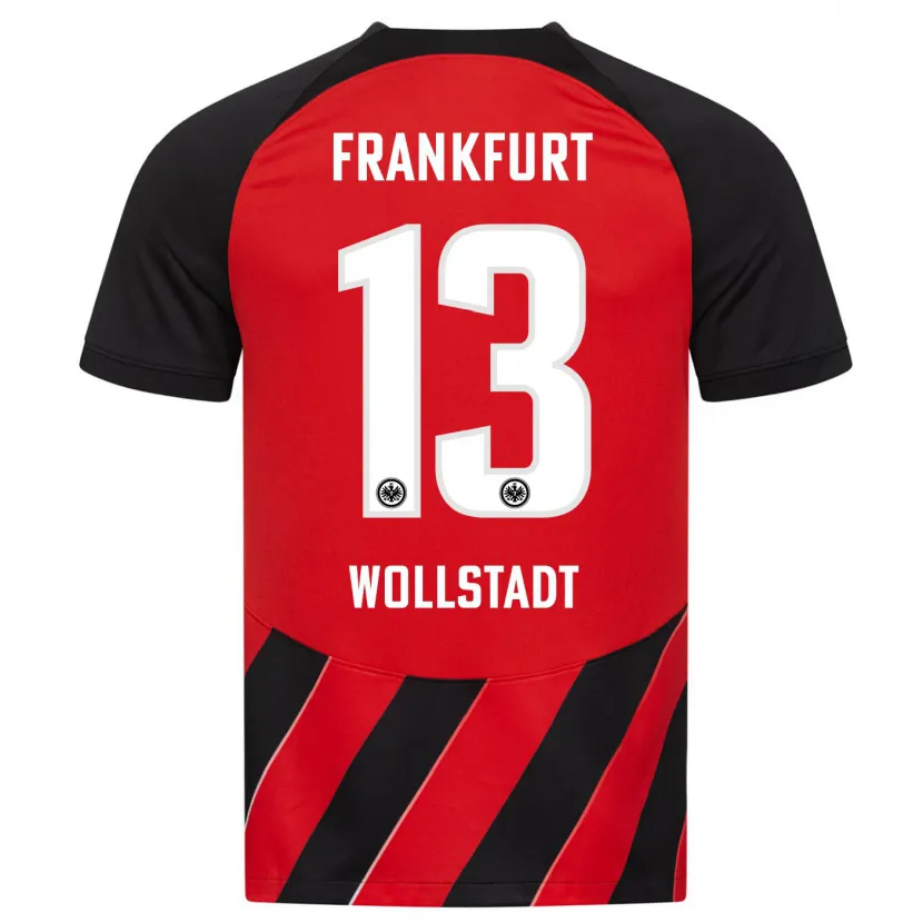 Danxen Niño Camiseta Fabio Wollstadt #13 Negro Rojo 1ª Equipación 2023/24 La Camisa