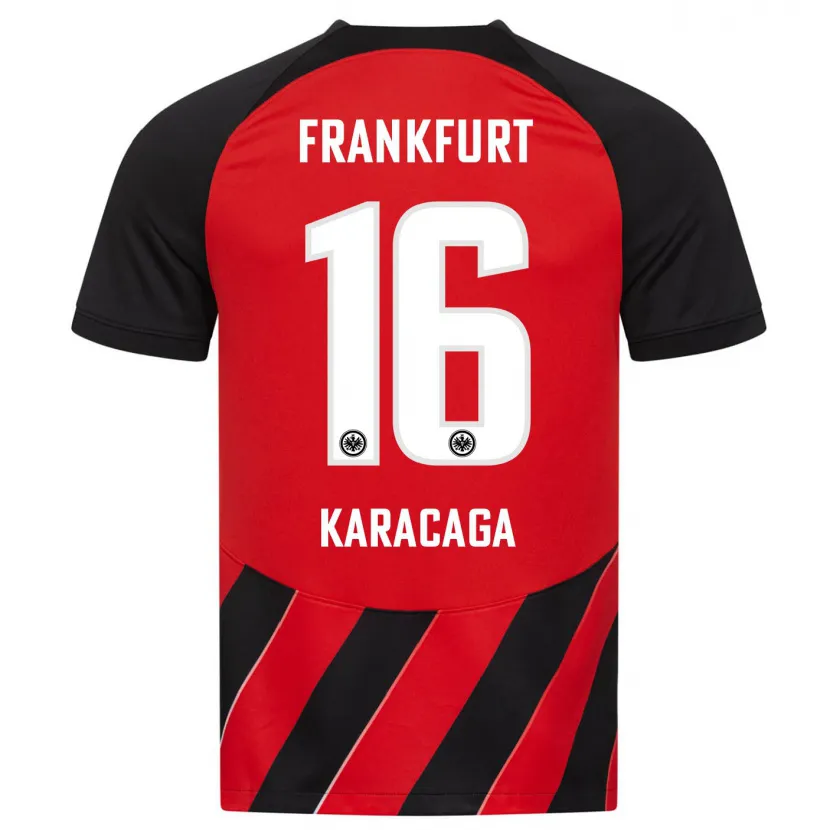 Danxen Niño Camiseta Tom Karacaga #16 Negro Rojo 1ª Equipación 2023/24 La Camisa